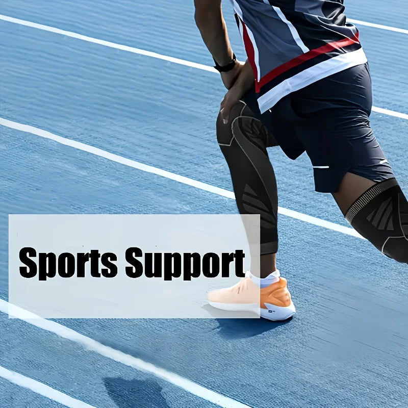 1 Peça de Suporte para Pernas e Joelhos com Compressão, Mangas de Joelho Compridas e Antiderrapantes para Corrida, Basquete, Ciclismo