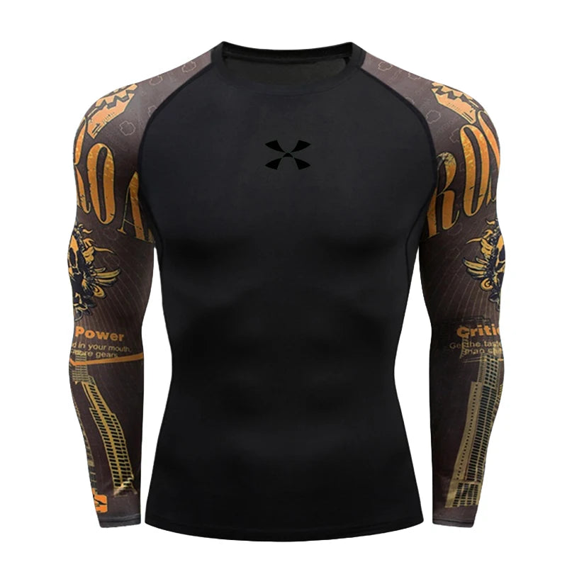 Cody Lundin Camiseta masculina de compressão para academia, camiseta de natação por atacado, roupa de ginástica slim fit compressão de proteção contra queimaduras