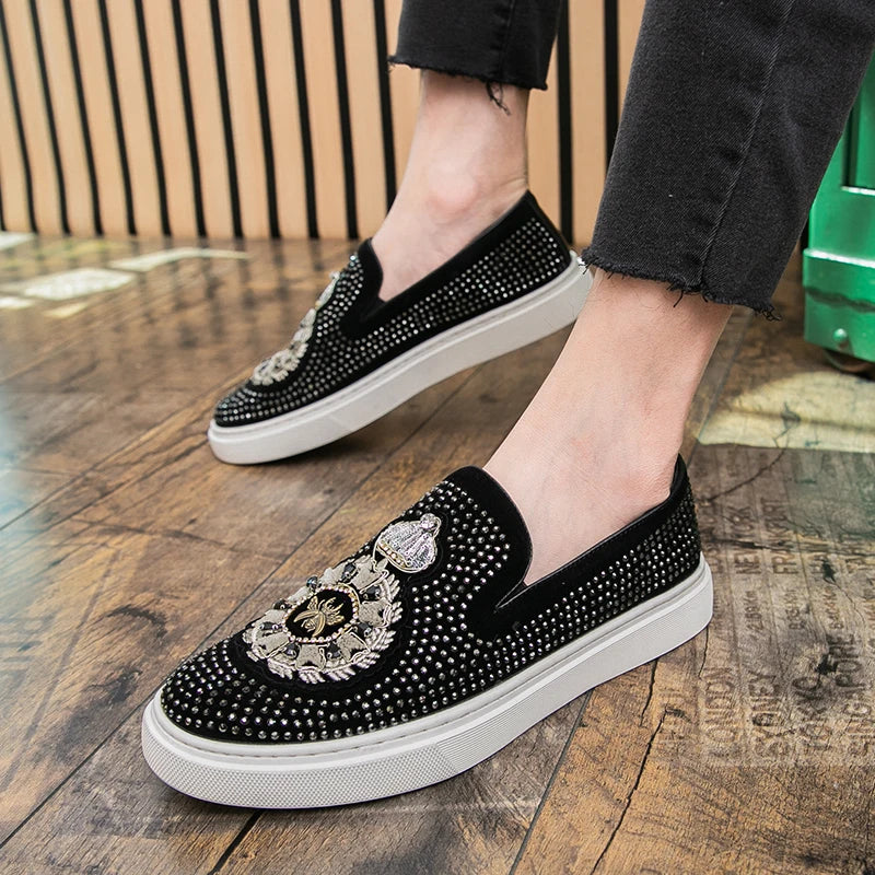 Mocassins Casuais macios estilo punk