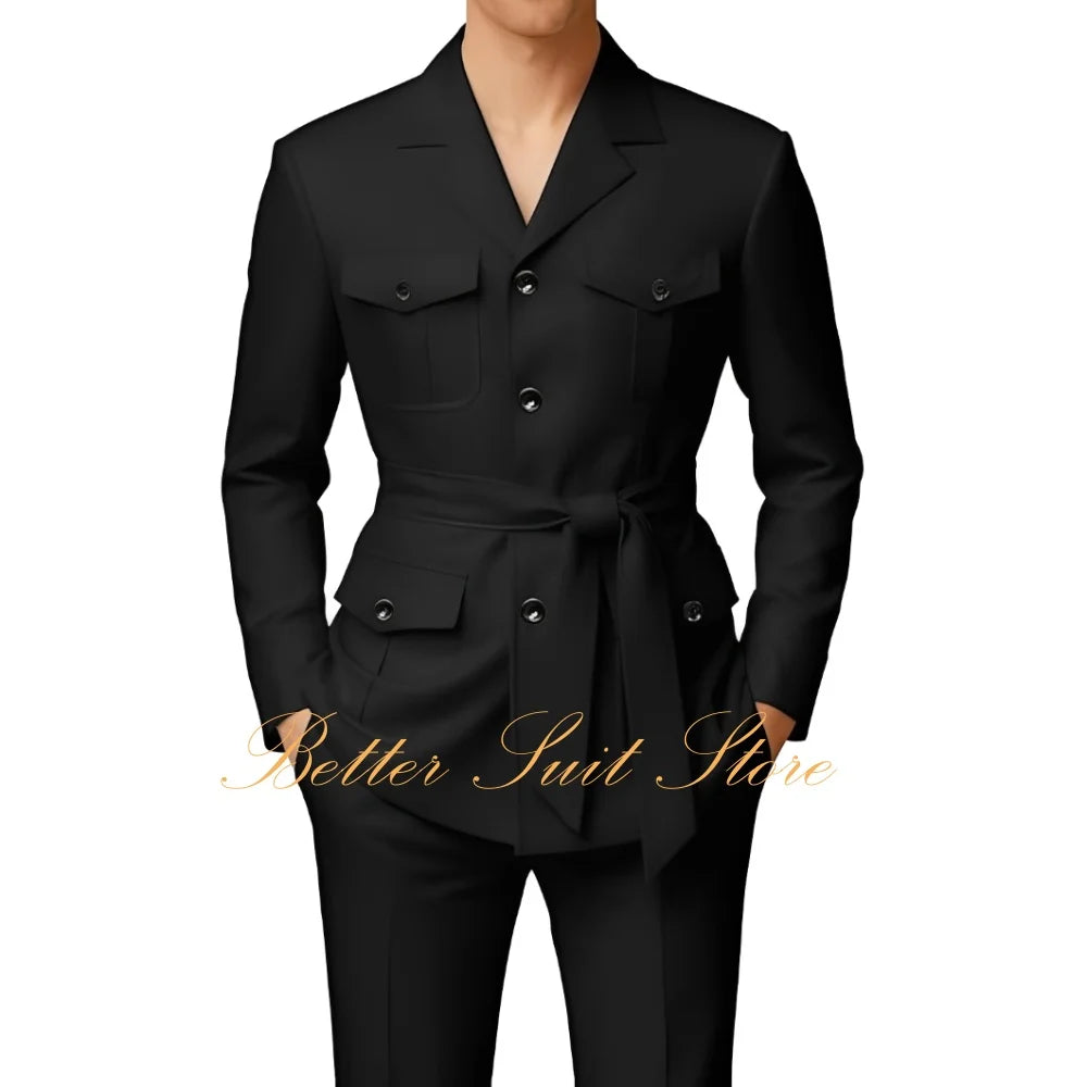 Ternos Slim-Fit Estilo Chinês