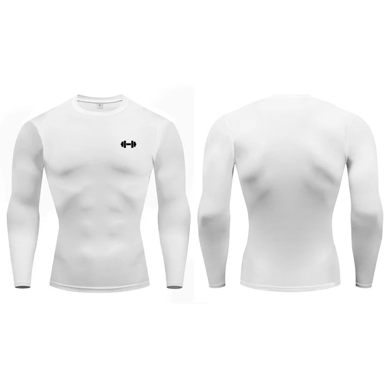 Camisas de compressão dos homens primavera manga longa roupas esportivas treinamento exercício camiseta elástica secagem rápida esporte topos ginásio camisas de treino