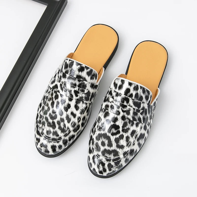 Chinelos Slides Mocassins Casual de Couro