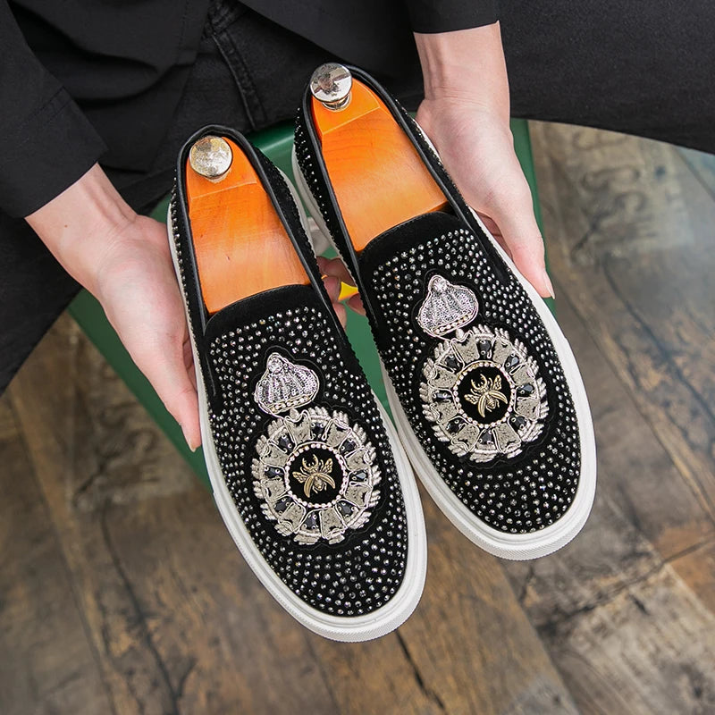 Mocassins Casuais macios estilo punk