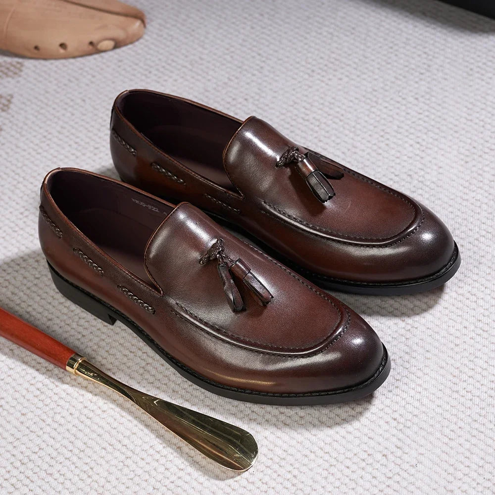 Mocassins clássicos de couro feitos à mão