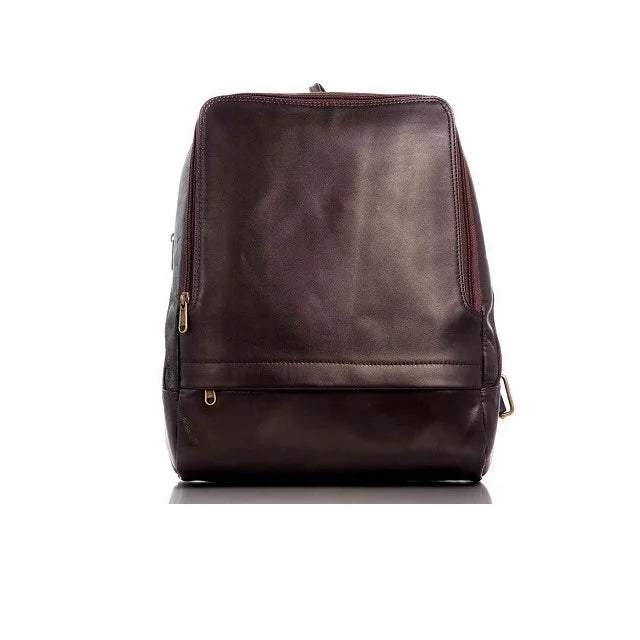 Mochila Retrô Vintage de Couro Genuíno, Feita à Mão