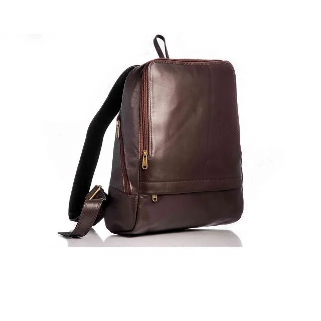 Mochila Retrô Vintage de Couro Genuíno, Feita à Mão