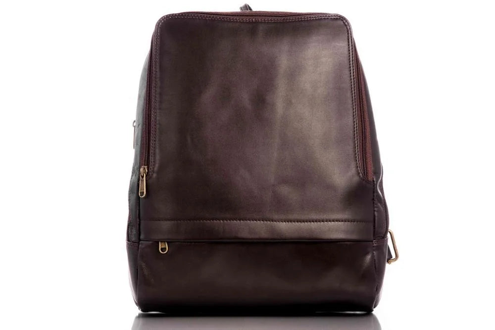 Mochila Retrô Vintage de Couro Genuíno, Feita à Mão